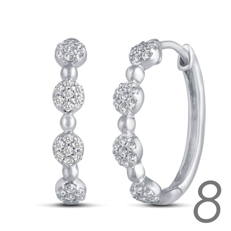 16 Design Diamond Hoops Earrings set in 925 Sterling Silver fine jewelry holiday birthday valentine day gift
