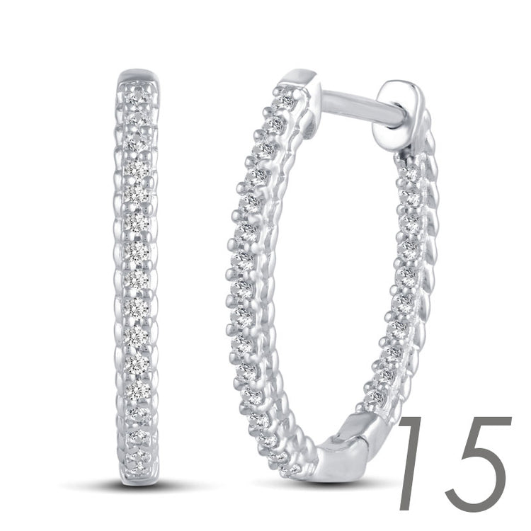16 Design Diamond Hoops Earrings set in 925 Sterling Silver fine jewelry holiday birthday valentine day gift