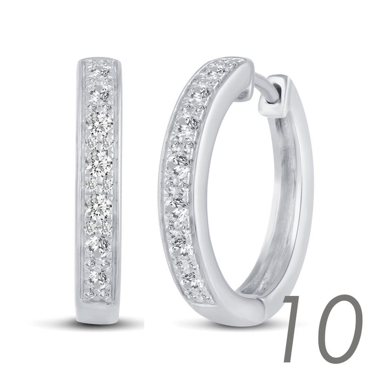 16 Design Diamond Hoops Earrings set in 925 Sterling Silver fine jewelry holiday birthday valentine day gift
