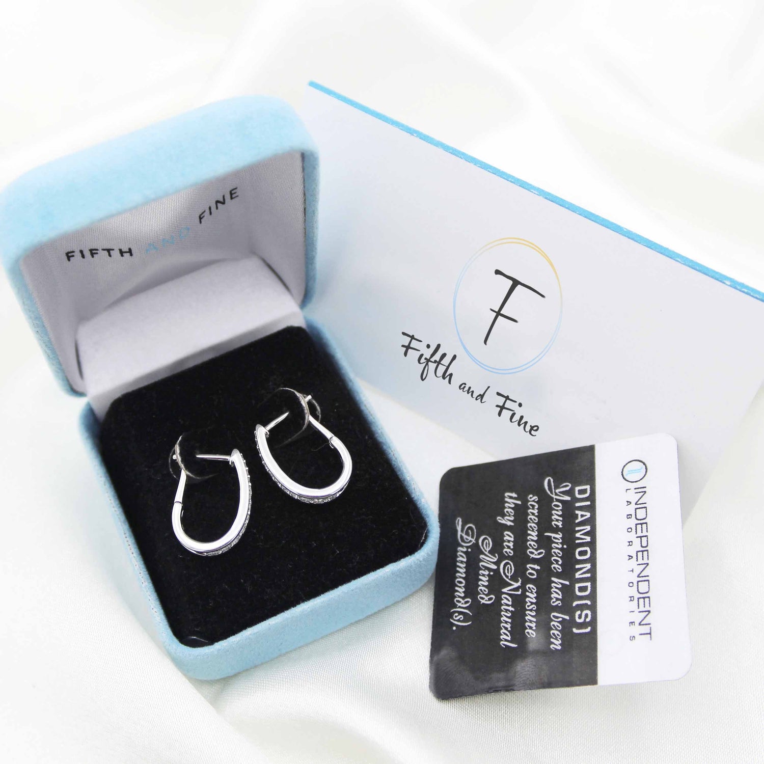 1/4 Cttw Diamond Channel-Set Horse Shore Hoop Earrings set in 925 Sterling Silver