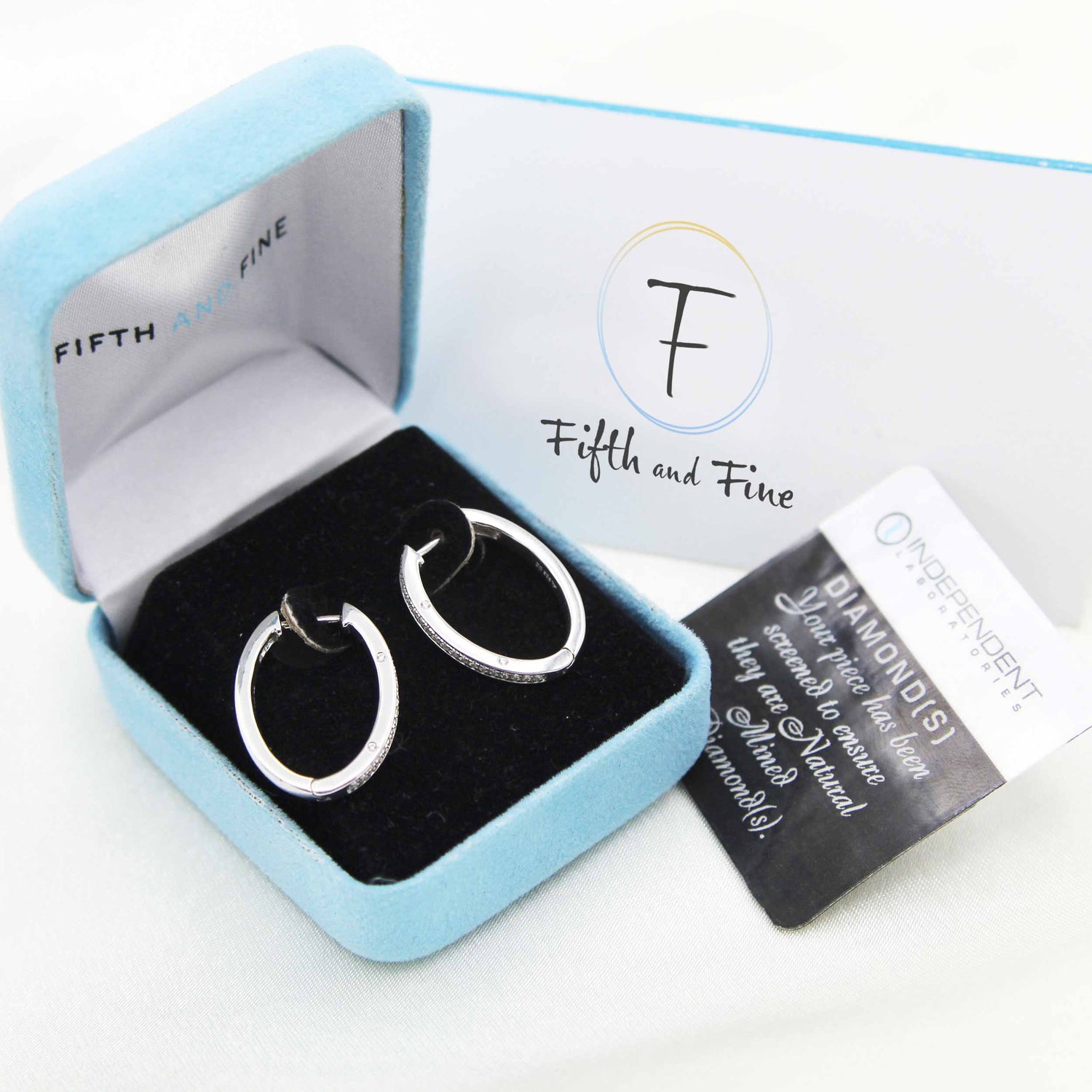 1/4 Cttw Diamond Channel-Set Hoop Earrings set in 925 Sterling Silver