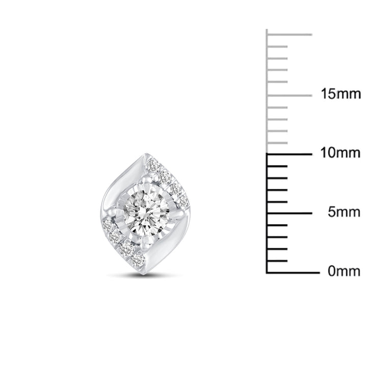 14K Yellow/White Gold 1/2 Cttw (I1-I2 Clarity) Diamond Leaf Stud Earrings