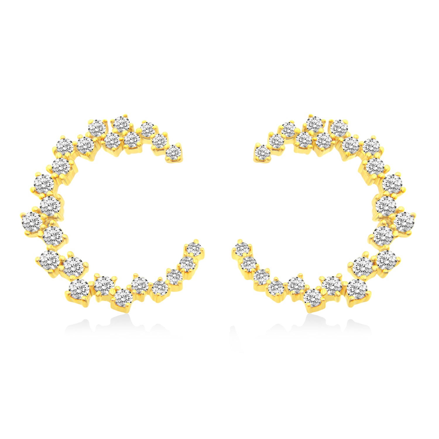 Royal Aura 14K Yellow/White Gold 1/2 Cttw (I1 Clarity) Diamond Hoop Earrings