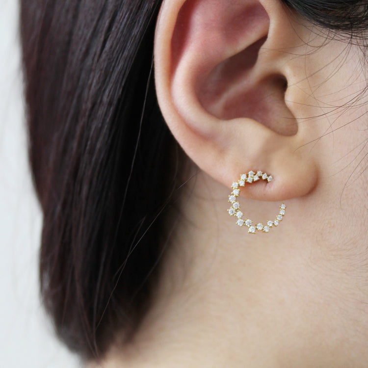 Royal Aura 14K Yellow/White Gold 1/2 Cttw (I1 Clarity) Diamond Hoop Earrings