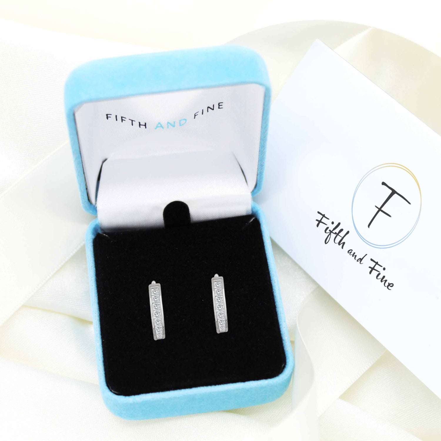 I.G.L Certified 1 Cttw Diamond  Channel-Set Horse Shore Hoop Earrings set in 14K White Gold