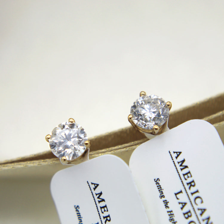 AGS Certified (I1-I2) 1/5ct TW to 2.00ct TW Diamond Earrings-14KGold-ScrewBack fine jewelry holiday birthday valentine day gift