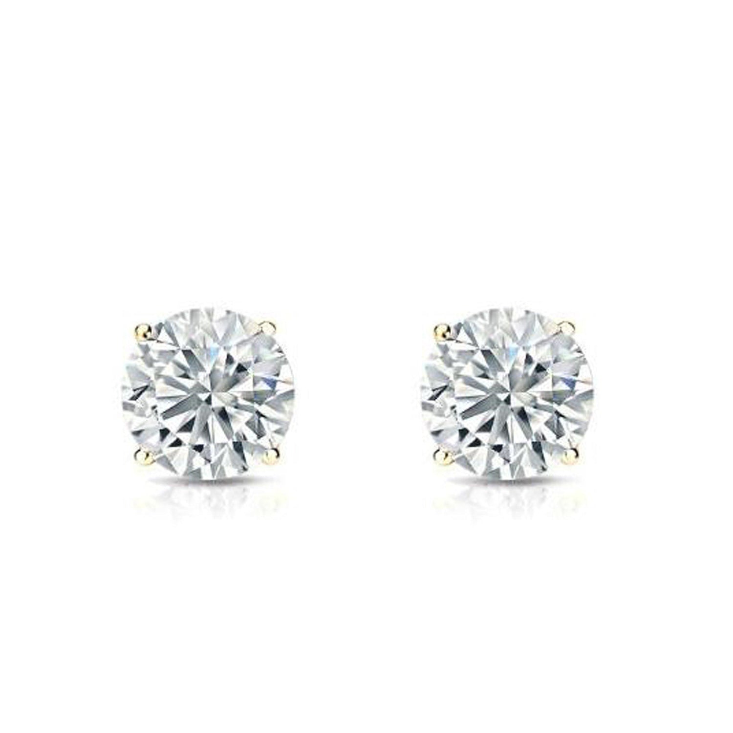 I.G.L Certified 1/2 ~ 1/4 Cttw Diamond Stud Earrings set in 14K White / Yellow Gold - Fifth and Fine