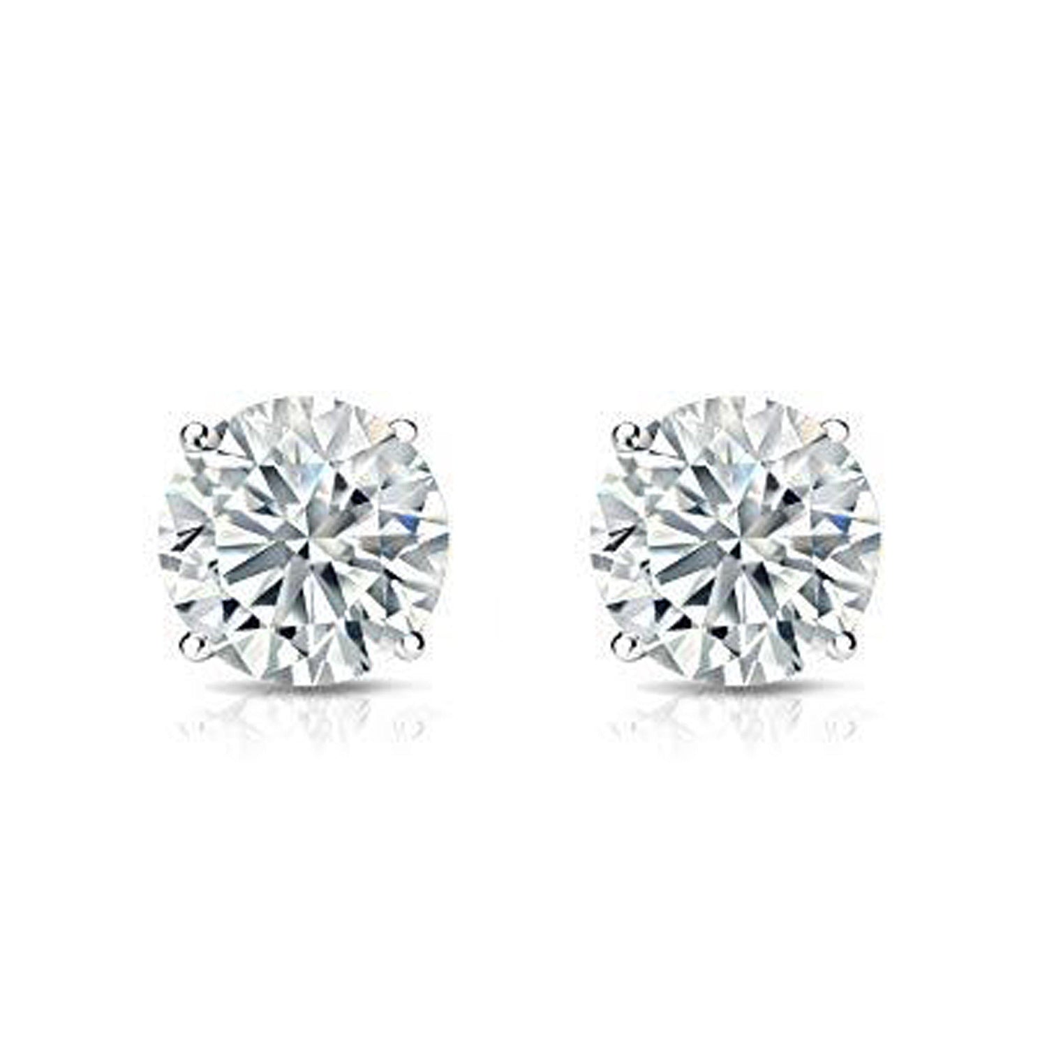 I.G.L Certified 1/2 ~ 1/4 Cttw Diamond Stud Earrings set in 14K White / Yellow Gold - Fifth and Fine