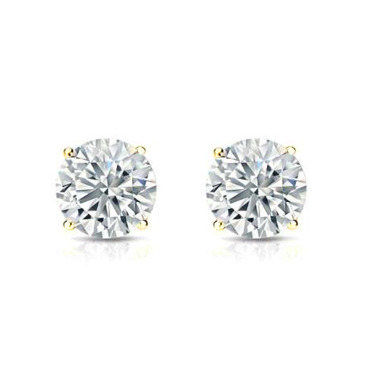 I.G.L Certified 1/2 ~ 1/4 Cttw Diamond Stud Earrings set in 14K White / Yellow Gold - Fifth and Fine