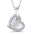 1/10 Cttw Diamond Double Heart Necklace in 14K White Gold