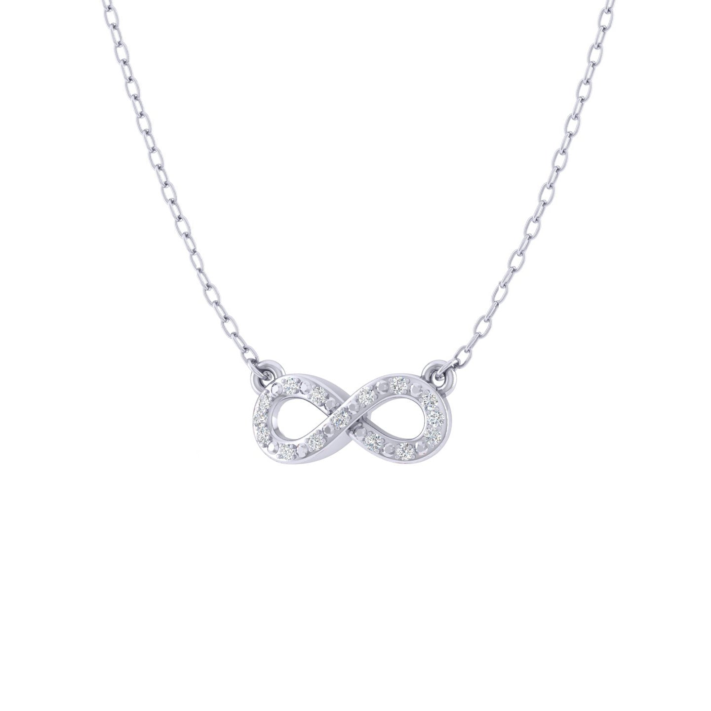 Infinity Forever Love 1/20 Cttw Natural Diamond Pendant Necklace set in 925 Sterling Silver