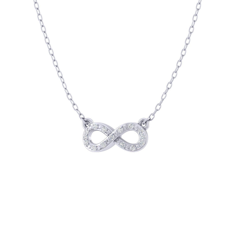 Infinity Forever Love 1/20 Cttw Natural Diamond Pendant Necklace set in 925 Sterling Silver