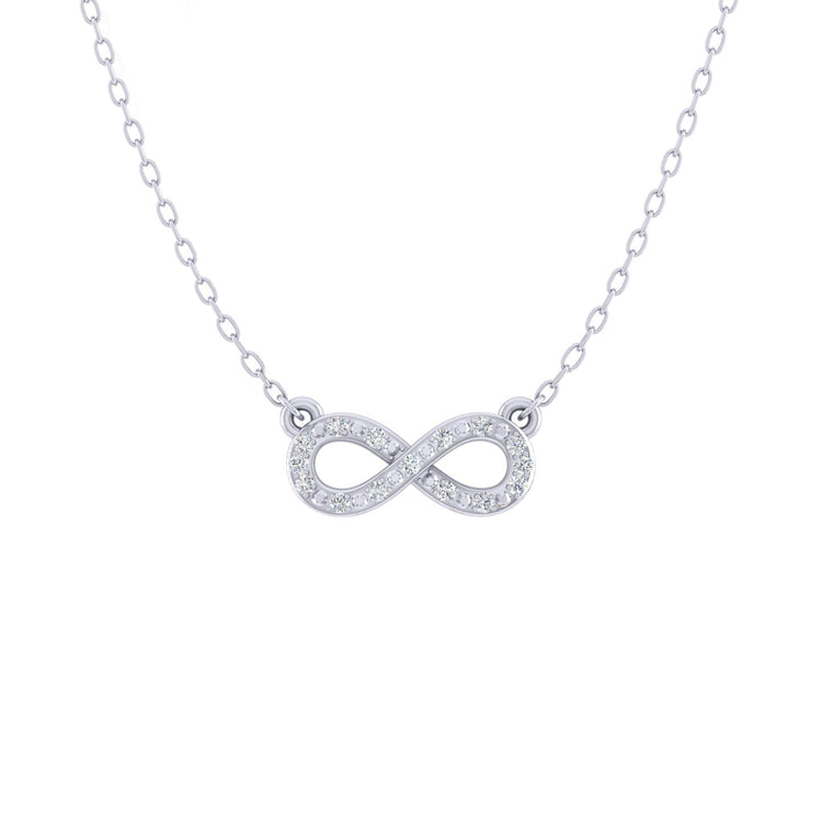 Infinity Forever Love 1/20 Cttw Natural Diamond Pendant Necklace set in 925 Sterling Silver