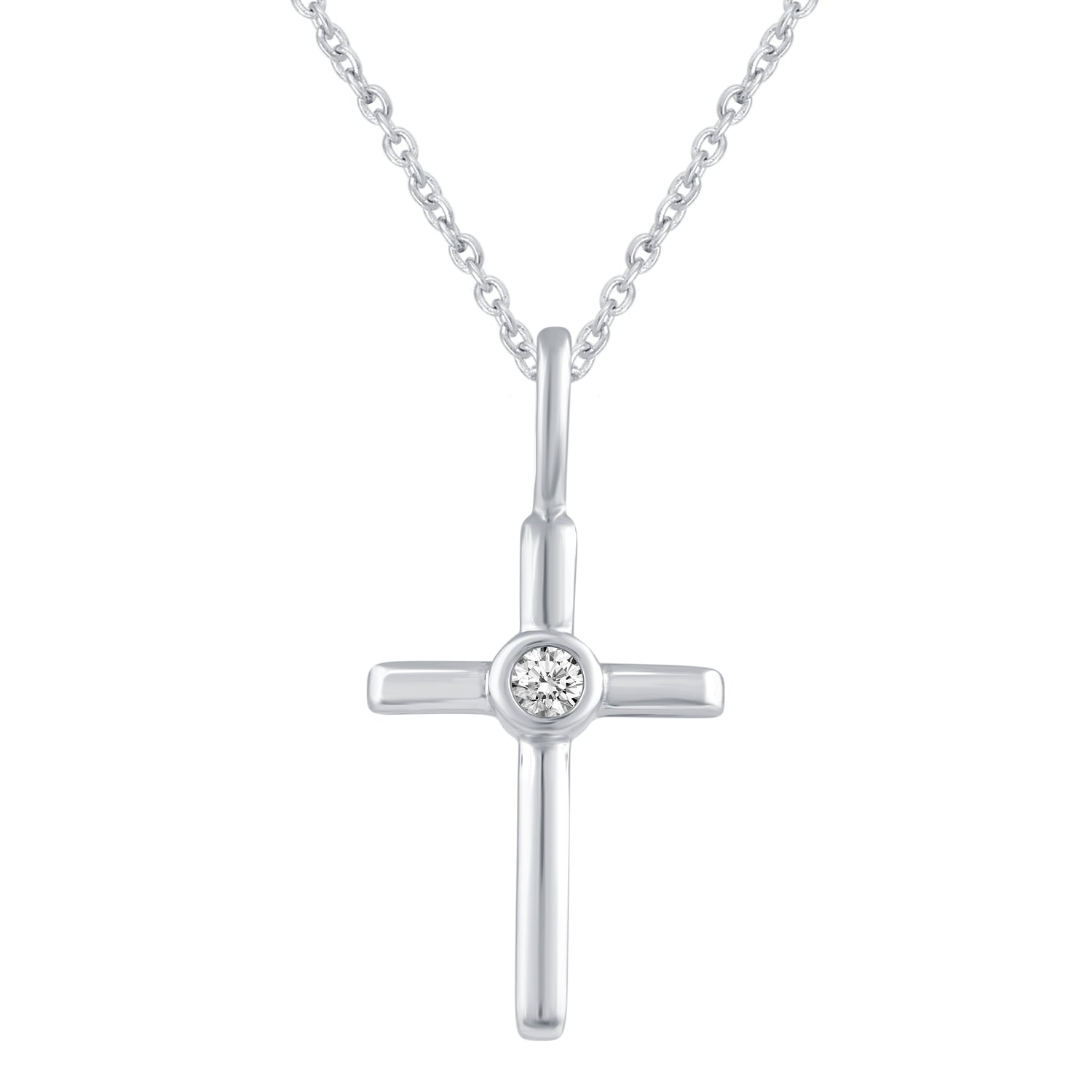 Open Heart and Celtic Cross Layered 1/10 Cttw Natural Diamond Pendant Necklace set in 925 Sterling Silver…