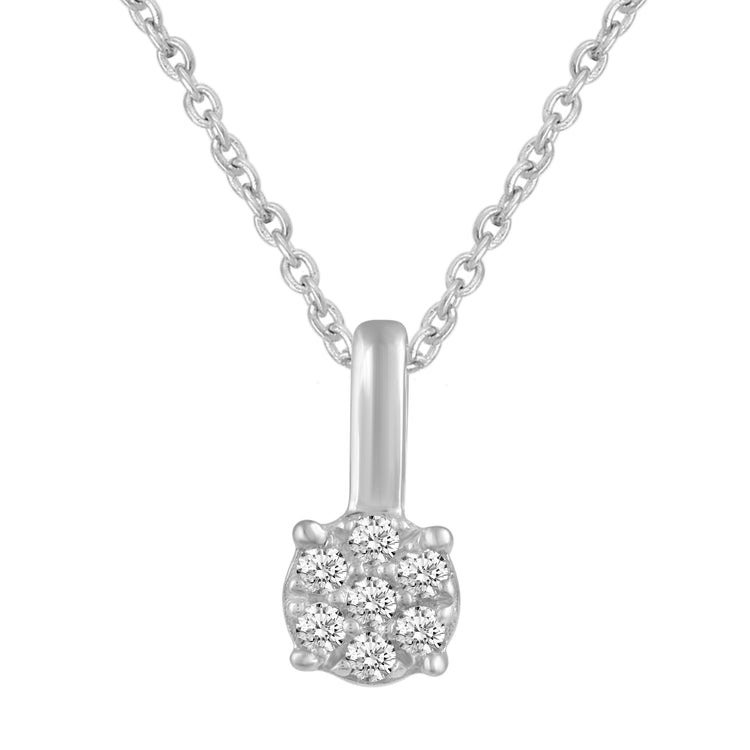 Cluster and Celtic Cross Layered 1/10 Cttw Natural Diamond Pendant Necklace set in 925 Sterling Silver…