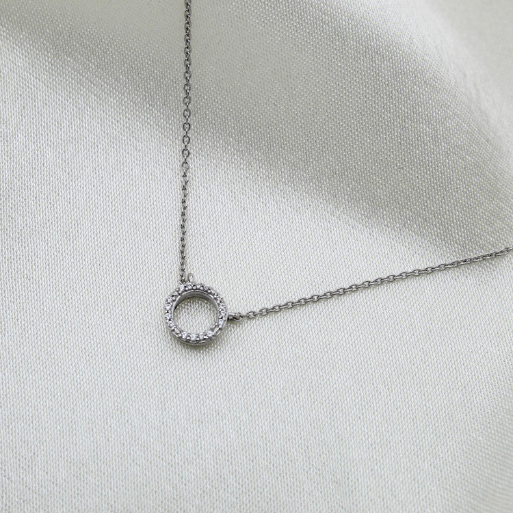 Circle of Life 1/20 Cttw Natural Diamond Pendant Necklace set in 925 Sterling Silver