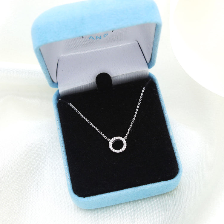 Circle of Life 1/20 Cttw Natural Diamond Pendant Necklace set in 925 Sterling Silver