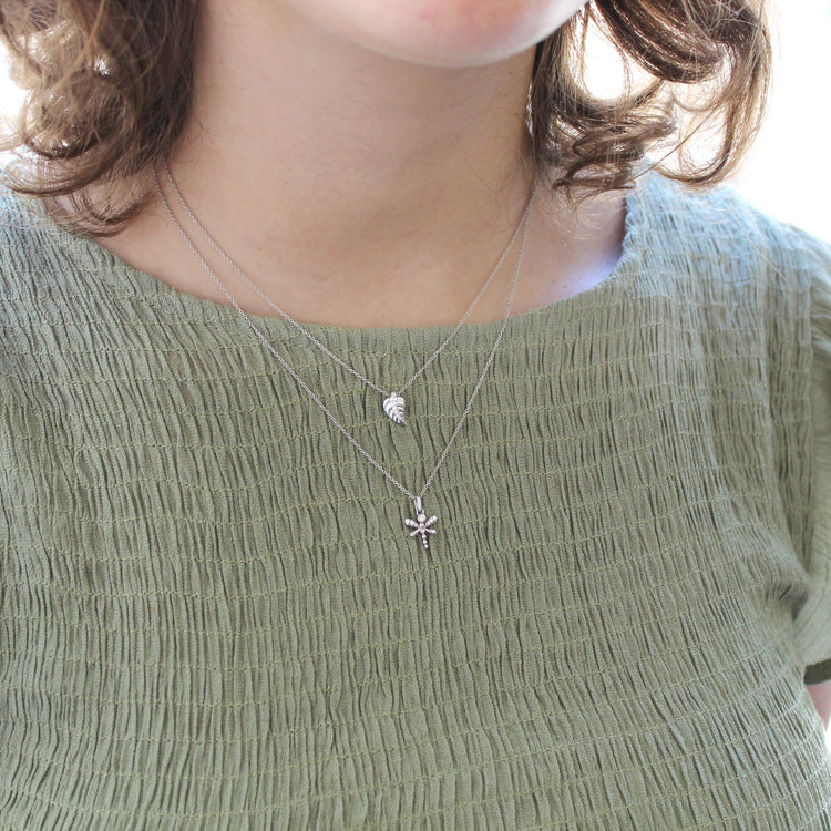 Lucky Feather and Dragonfly Layered 1/10 Cttw Natural Diamond Pendant Necklace set in 925 Sterling Silver… fine jewelry gift holiday birthday under$50 cheap affordable