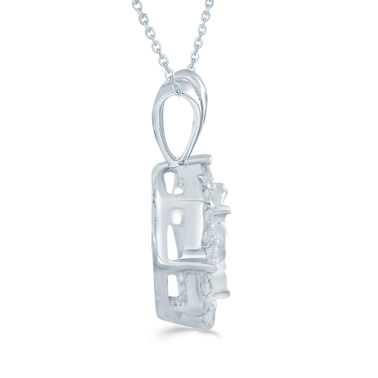 1/10CT TW Diamond Cluster Fashion Pendant in Sterling Silver - Fifth and Fine