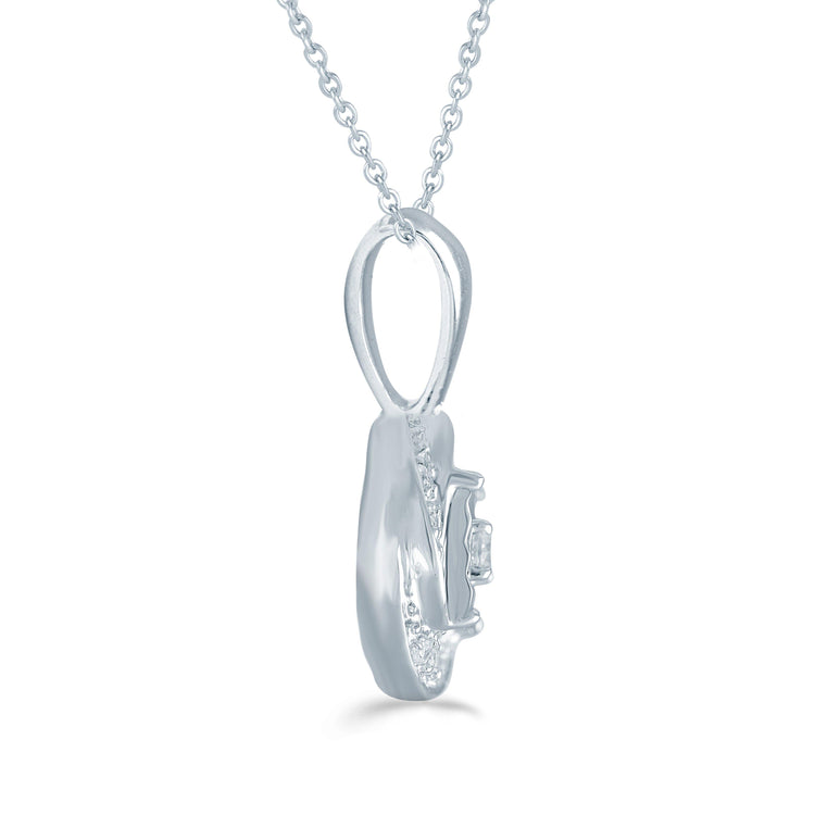 1/12CT TW Diamond swirl Cluster Fashion Pendant in Sterling Silver - Fifth and Fine