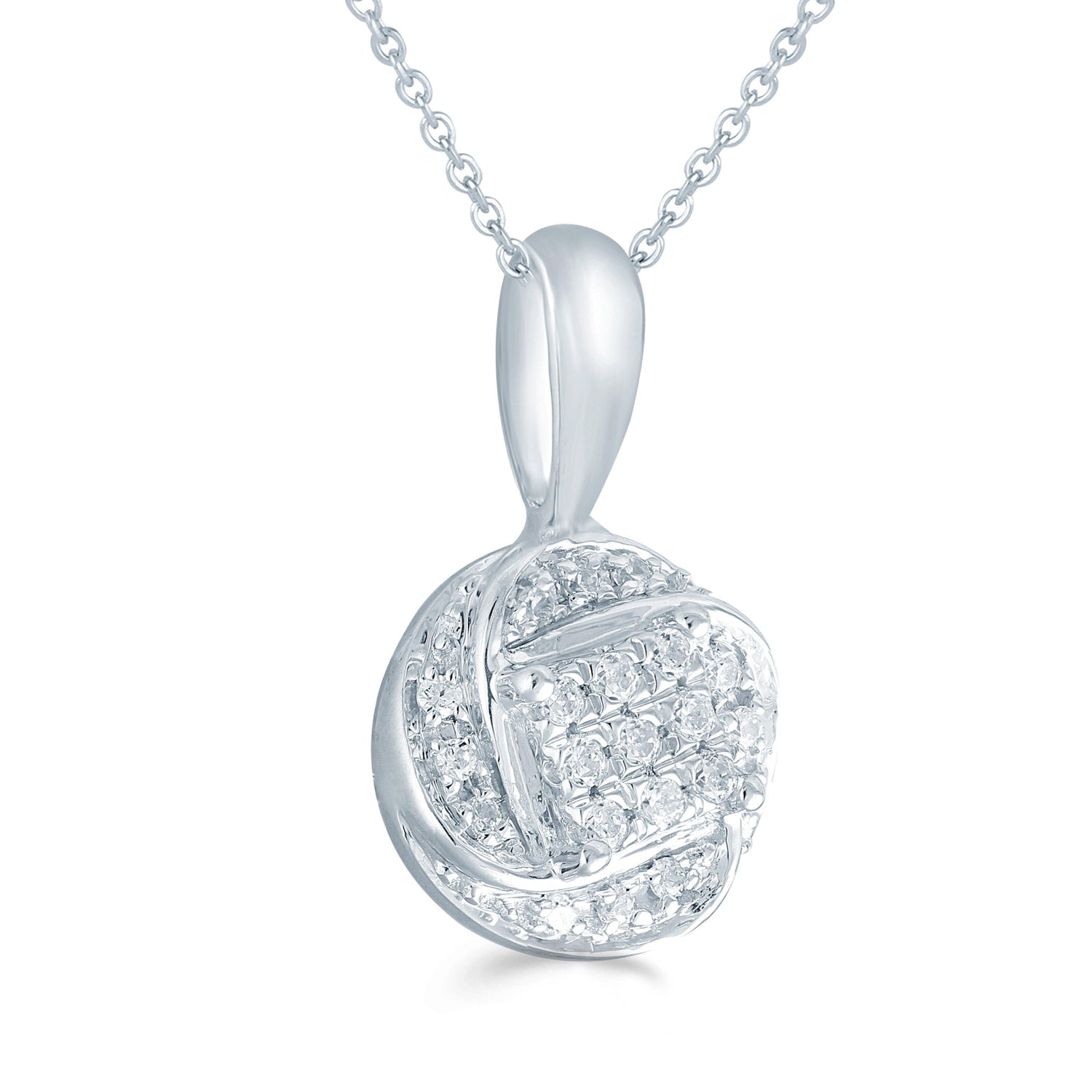 1/10CT TW Diamond Round Cluster Fashion Pendant in Sterling Silver - Fifth and Fine