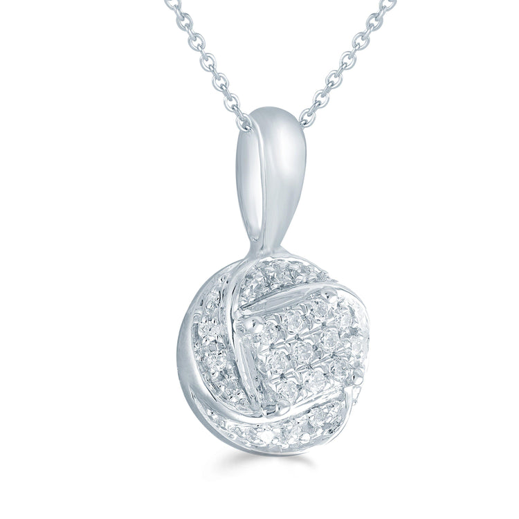 1/10CT TW Diamond Round Cluster Fashion Pendant in Sterling Silver - Fifth and Fine