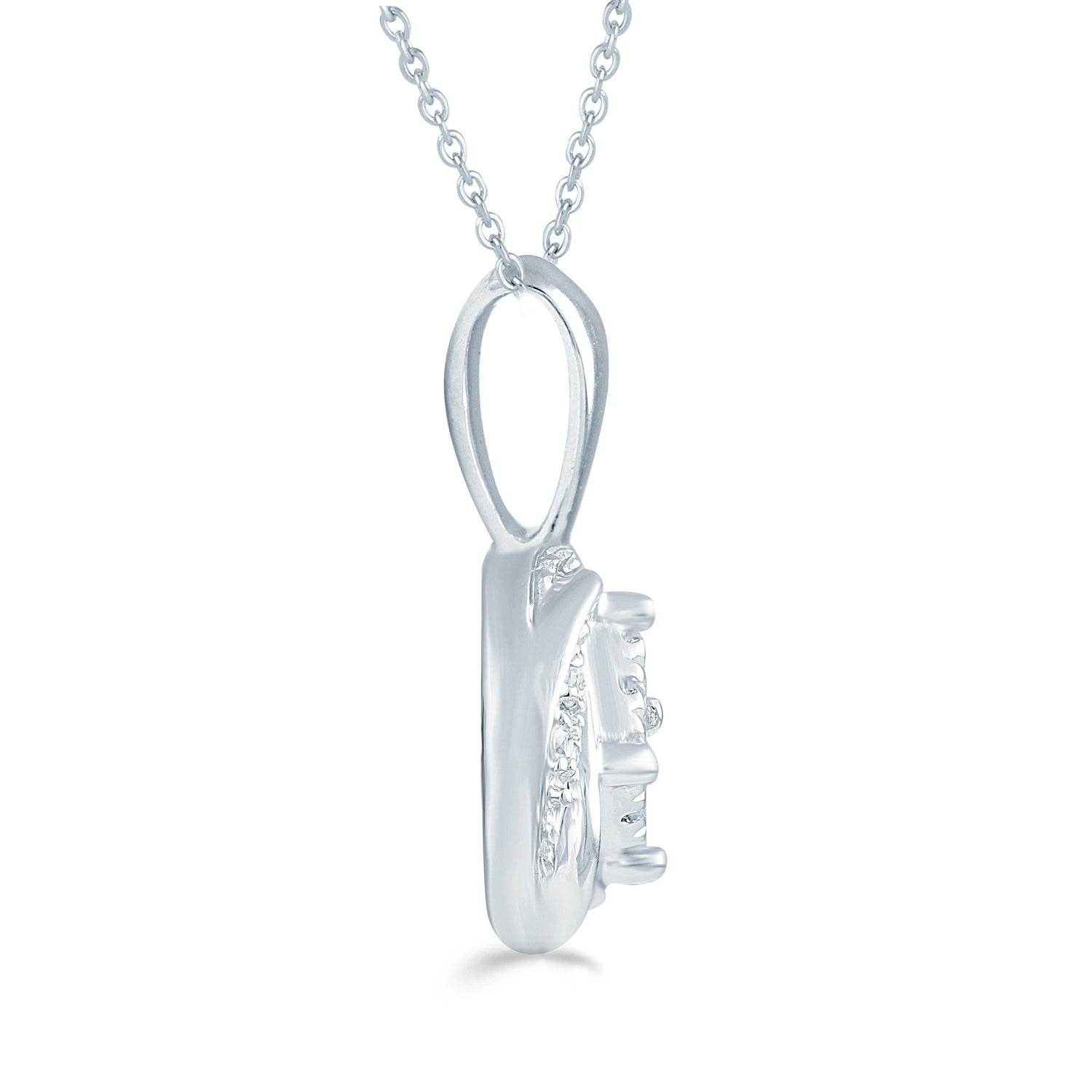 1/10CT TW Diamond Round Cluster Fashion Pendant in Sterling Silver - Fifth and Fine