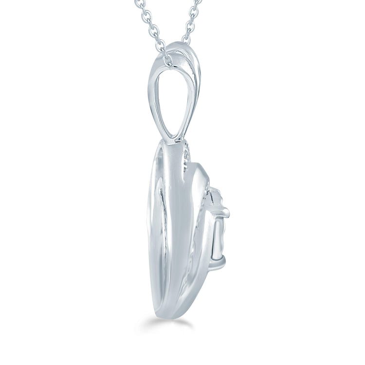 1/6CT TW Diamond Cushion Swirl Cluster Fashion Pendant in Sterling Silver - Fifth and Fine