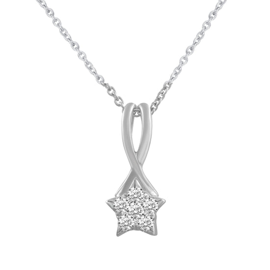 1/6 CT TW Diamond Infinity Only One Star Pendant Necklace in 925 Sterling Silver