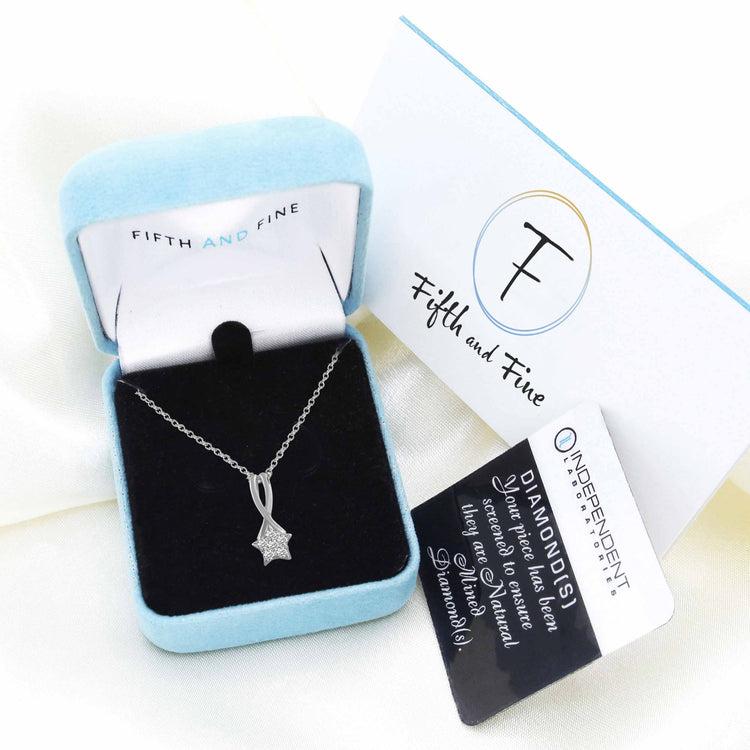 1/6 CT TW Diamond Infinity Only One Star Pendant Necklace in 925 Sterling Silver