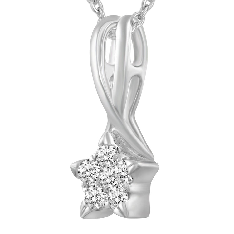 1/6 CT TW Diamond Infinity Only One Star Pendant Necklace in 925 Sterling Silver