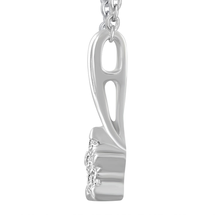 1/6 CT TW Diamond Infinity Only One Star Pendant Necklace in 925 Sterling Silver