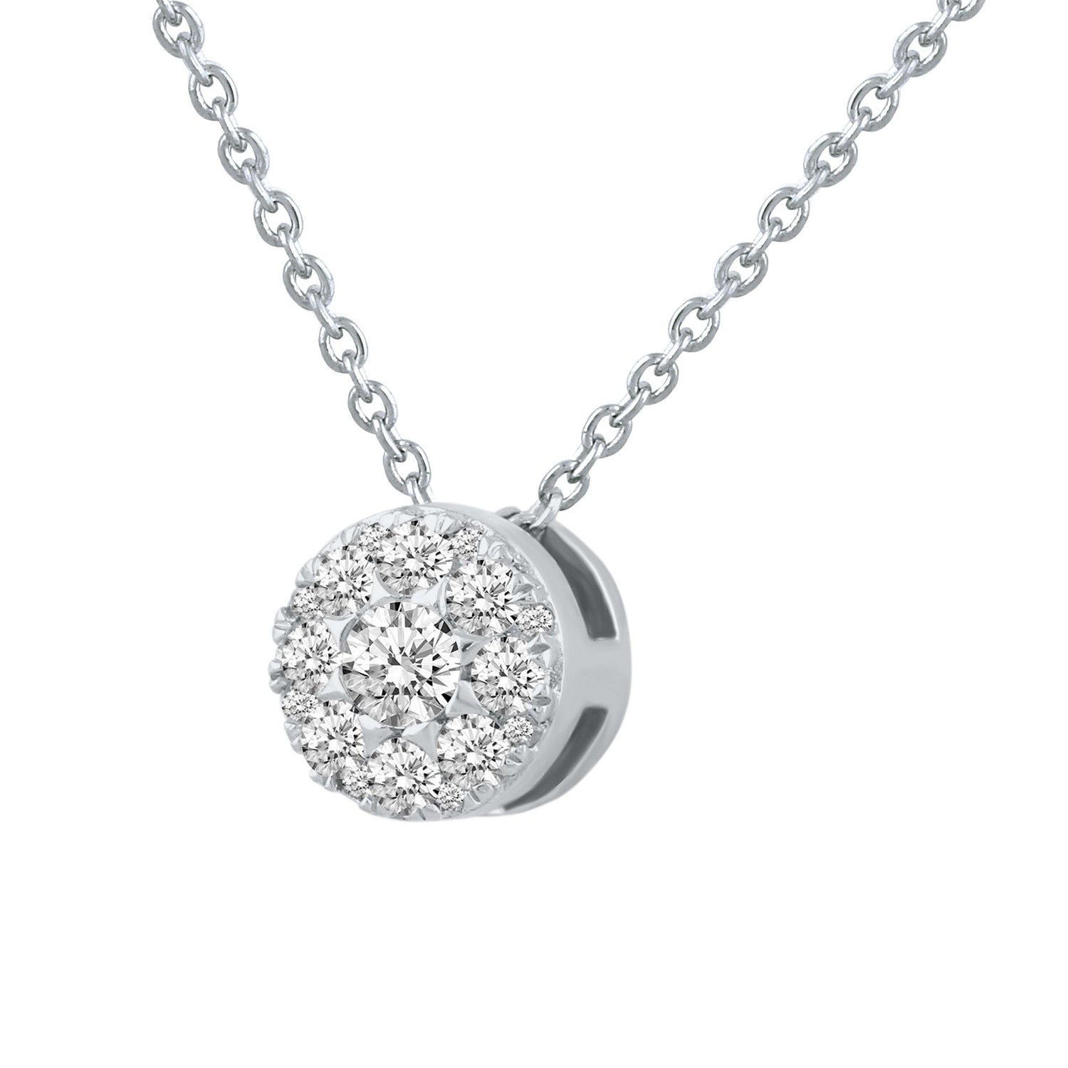 Solitaire diamond necklace pendant affordable cheap silver fine jewelry gift