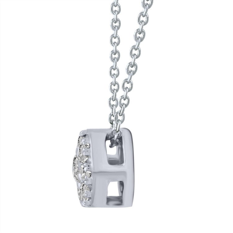 1/4CT TW Diamond cluster Pendant in Sterling Silver with 18inch cable chain - Fifth and Fine