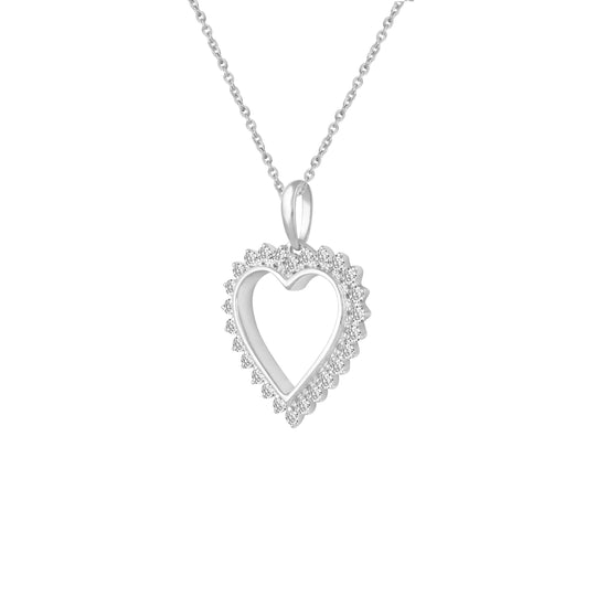 1/5ct tw Diamond Heart Pendant in Sterling Silver