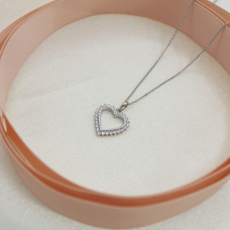 1/5ct tw Diamond Heart Pendant in Sterling Silver