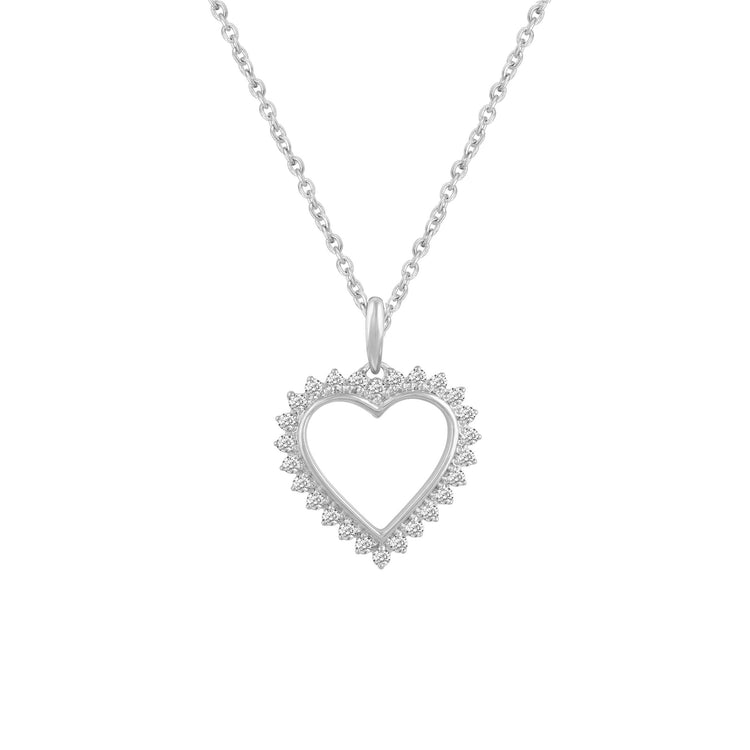 1/5cttw ~ 1 cttw Diamond Heart Pendant in Sterling Silver - Fifth and Fine