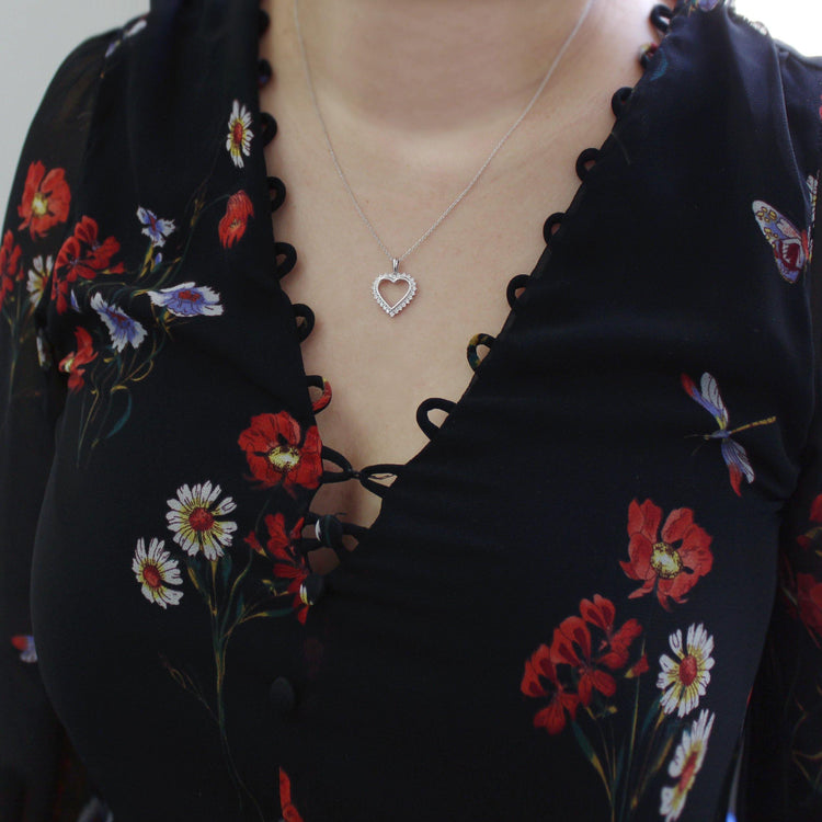 1/4ct tw Diamond Heart Pendant in Sterling Silver - Fifth and Fine
