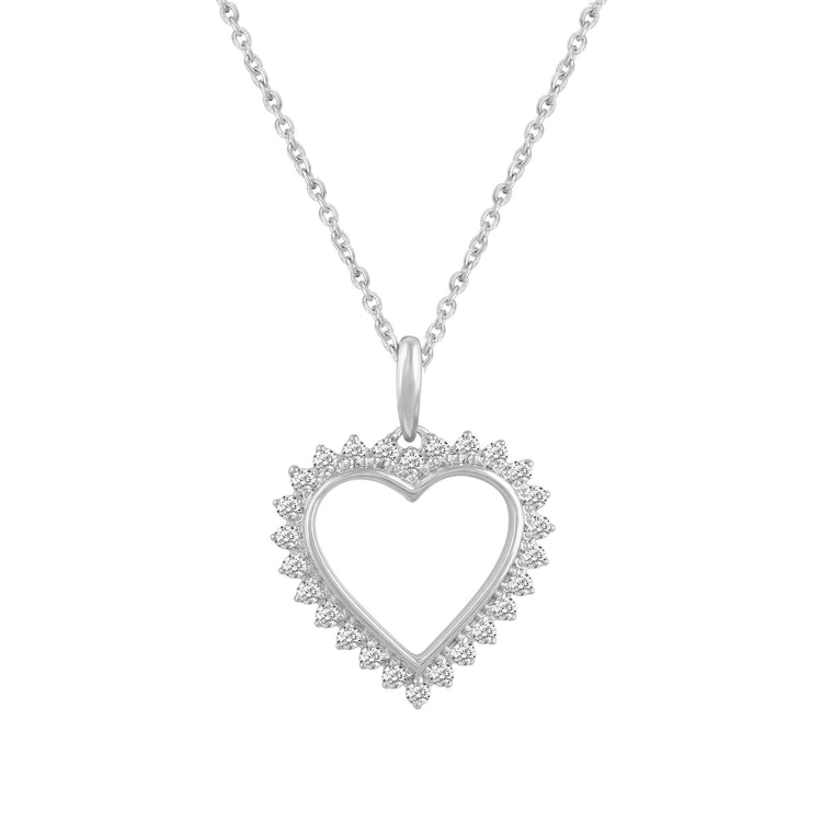 1/5cttw ~ 1 cttw Diamond Heart Pendant in Sterling Silver - Fifth and Fine