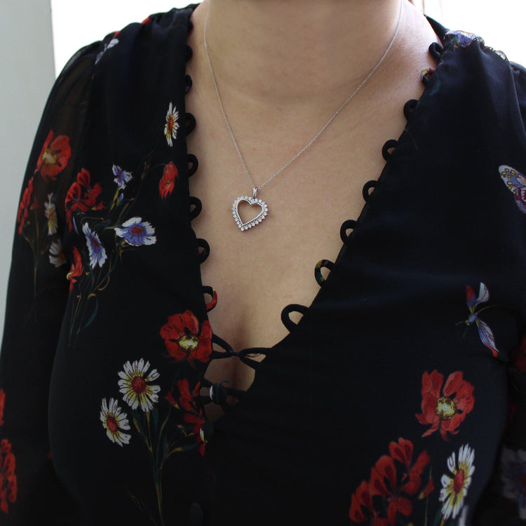 1/2ct tw Diamond Heart Pendant in Sterling Silver