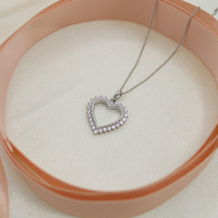 1/2ct tw Diamond Heart Pendant in Sterling Silver