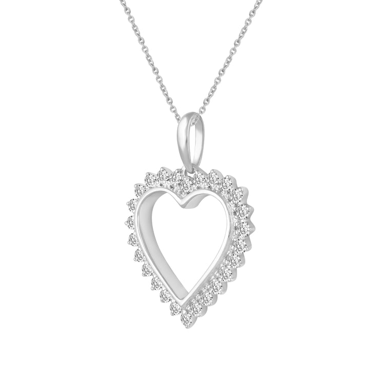 3/4ct tw Diamond Heart Pendant in Sterling Silver