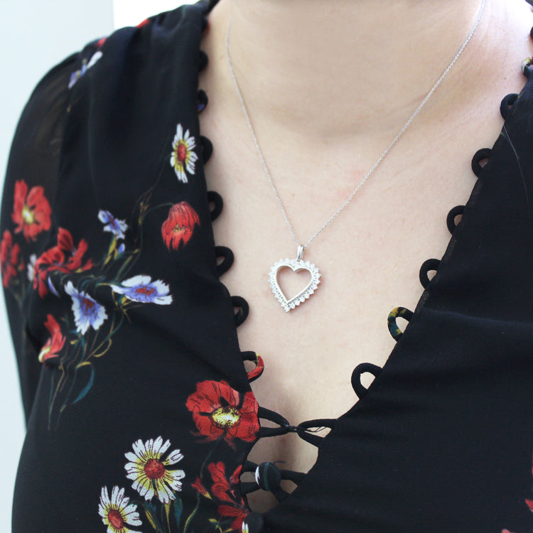 3/4ct tw Diamond Heart Pendant in Sterling Silver