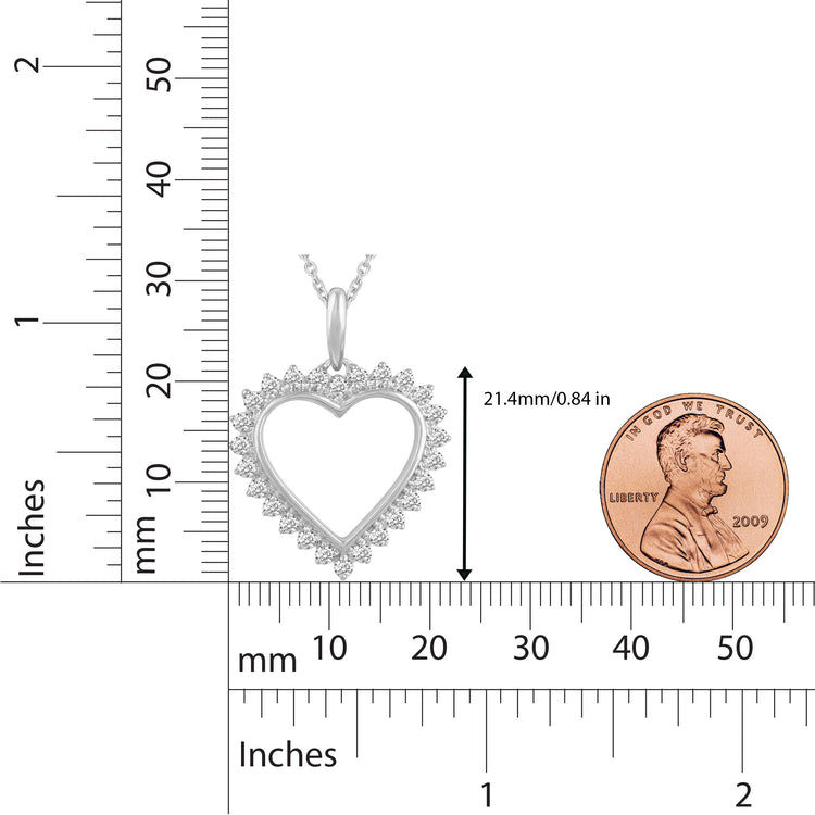 3/4ct tw Diamond Heart Pendant in Sterling Silver