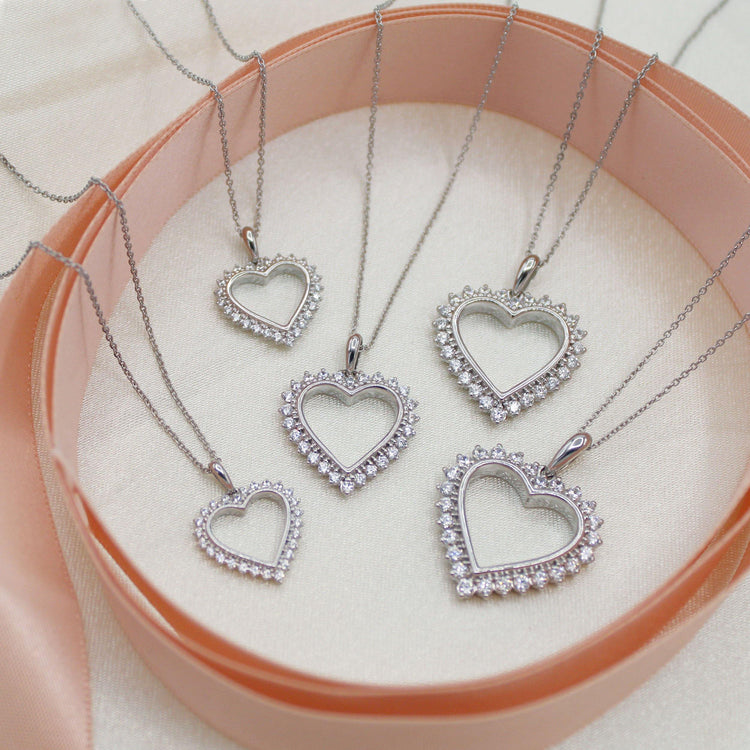 1/5cttw ~ 1 cttw Diamond Heart Pendant in Sterling Silver - Fifth and Fine