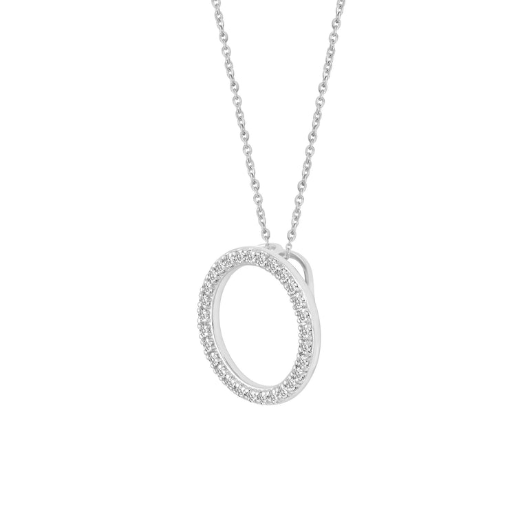 1/5ct tw Diamond Circle Pendant in Sterling Silver