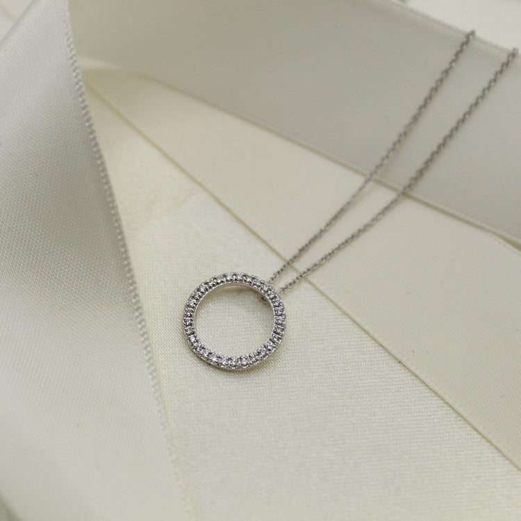 1/5ct tw Diamond Circle Pendant in Sterling Silver