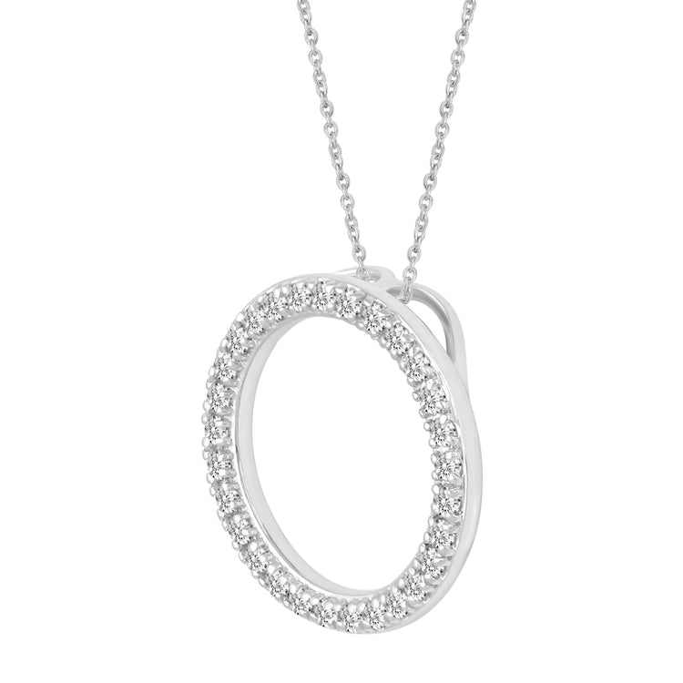 1ct tw Natural Diamond Circle Pendant in Sterling Silver jewelry newyork