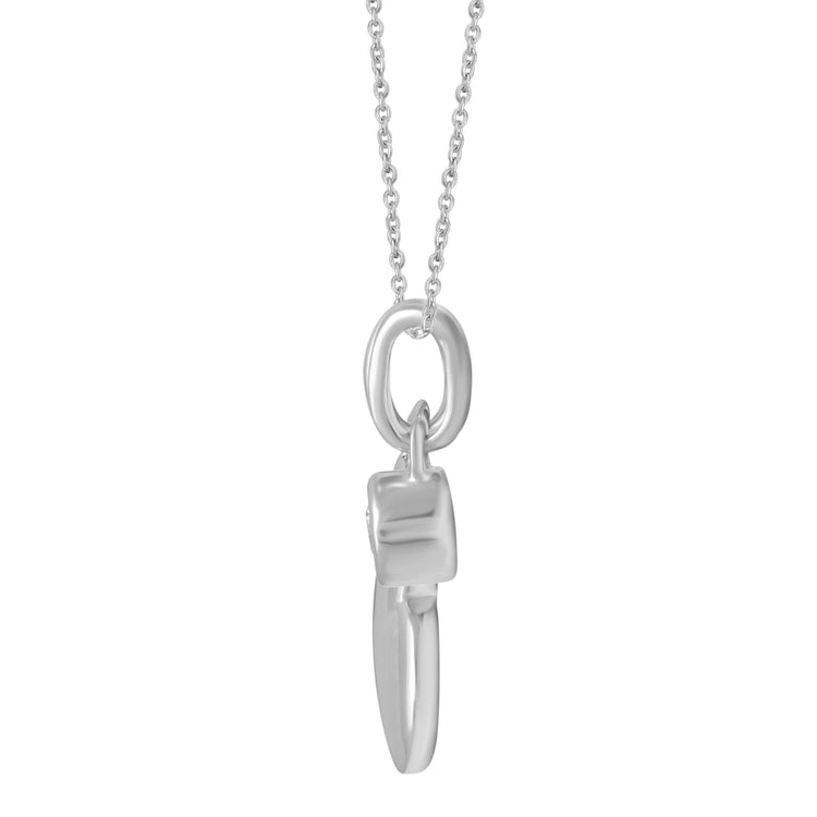 1/20 Carat tw Natural Diamond Puff Floating Heart Shape Pendant Necklace in 925 Sterling Silver - Fifth and Fine
