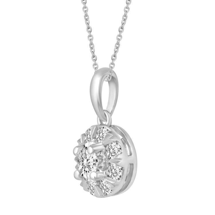 1/20 CT TW Diamond Round Pendant in Sterling Silver